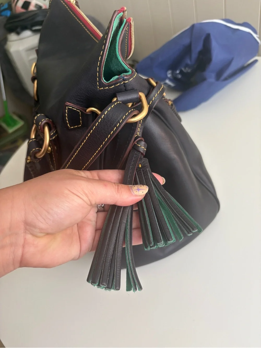 Navy Dooney & Bourke Florentine Satchel